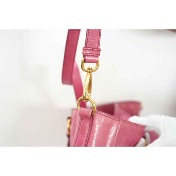 Prada 2 Way Bag Shoulder Pink Leather - Picture 11 of 11